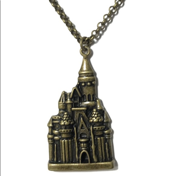 Jewelry - 3 for $25 💖 Long gold castle pendant necklace
